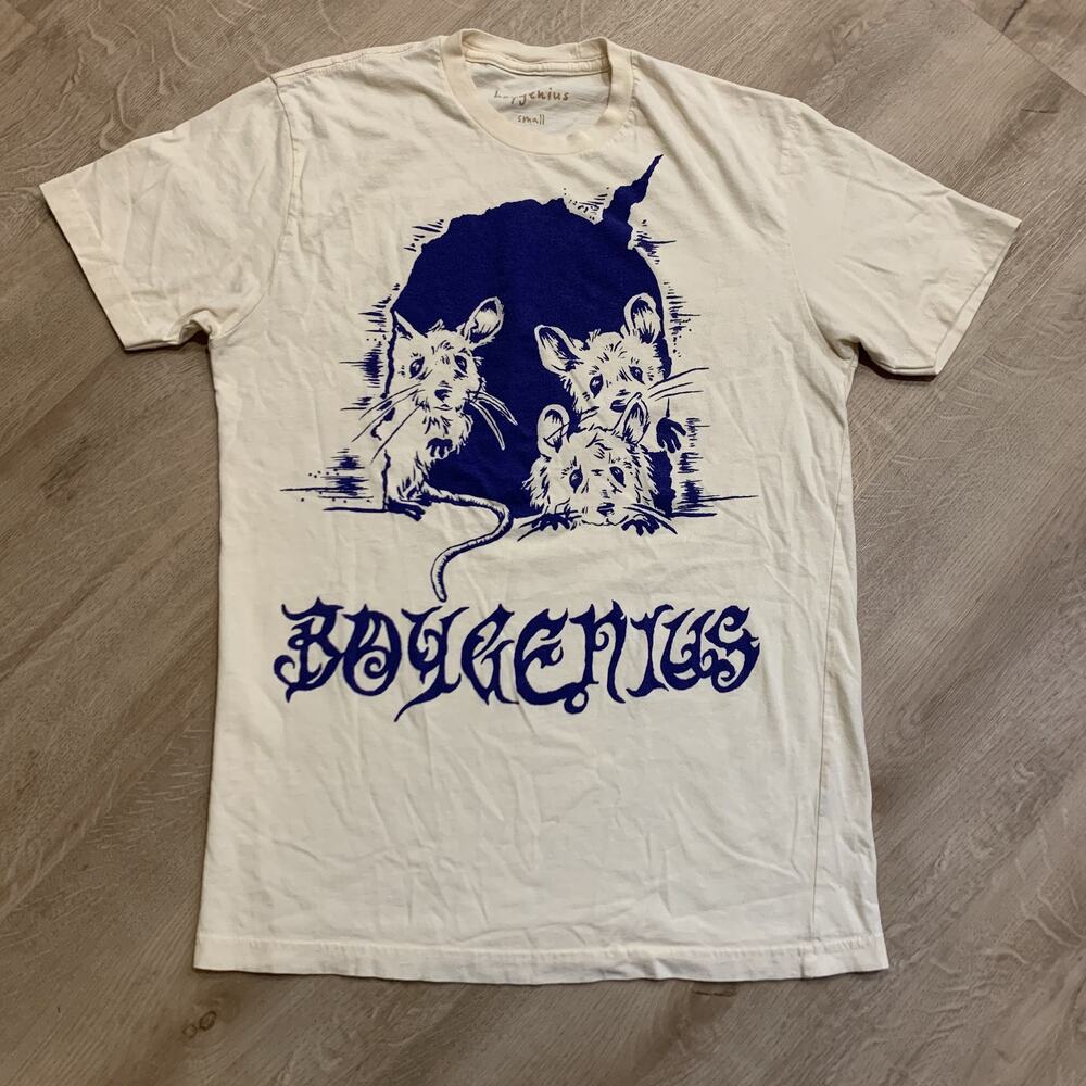 Boy Genius 3 Mice T-Shirt White Cream BoyGenius Adult Small Phoebe Bridgers Band